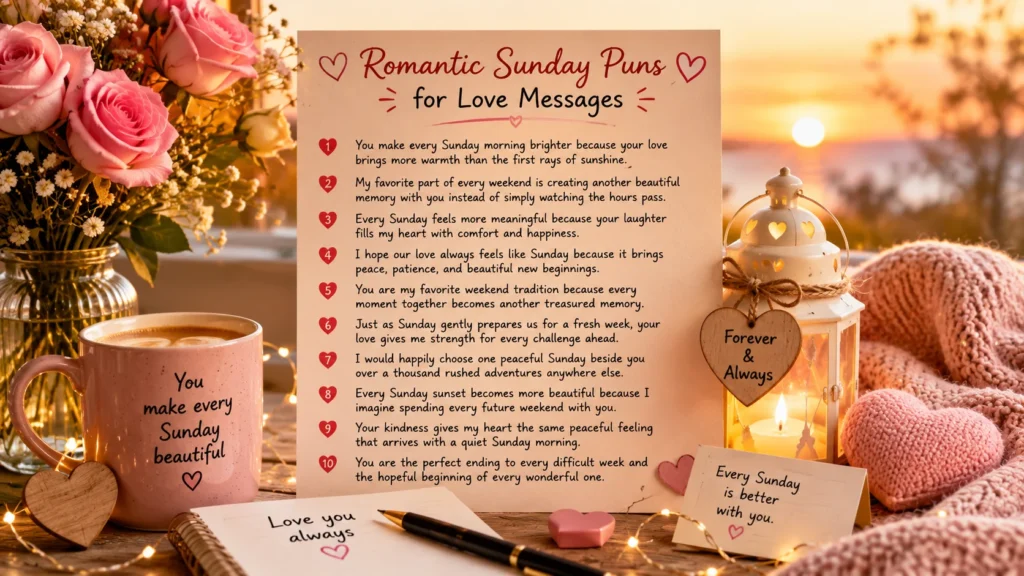 Romantic Sunday Puns for Love Messages